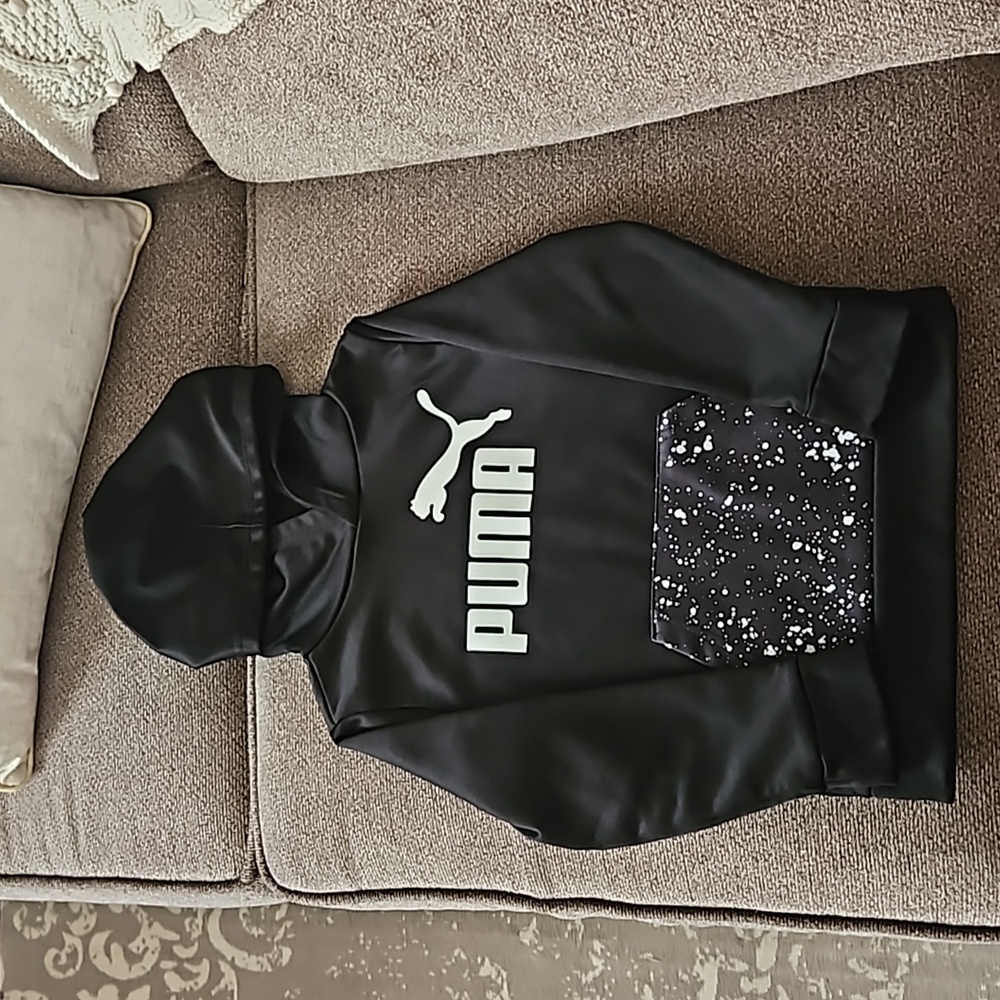 Puma black logo hooded sweatshirt